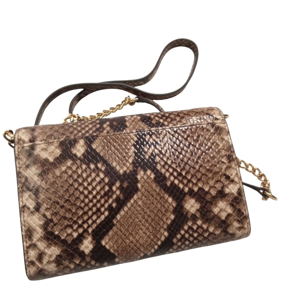 Michael Kors Brown Snake Skin Print Adjustable Strap Crossbody Bag - Picture 4 of 6